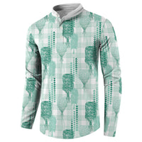 Aloha Hawaii Vintage Kahili Pa'a Lima Button Sweatshirt Palaka Print Mossy Teal
