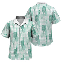 Aloha Hawaii Vintage Kahili Pa'a Lima Family Matching Long Sleeve Bodycon Dress and Hawaiian Shirt Palaka Print Mossy Teal