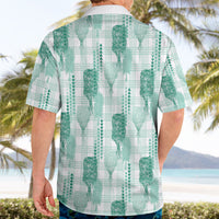 Aloha Hawaii Vintage Kahili Pa'a Lima Hawaiian Shirt Palaka Print Mossy Teal LT7 - Polynesian Pride