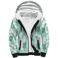Aloha Hawaii Vintage Kahili Pa'a Lima Sherpa Hoodie Palaka Print Mossy Teal