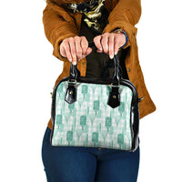 Aloha Hawaii Vintage Kahili Pa'a Lima Shoulder Handbag Palaka Print Mossy Teal