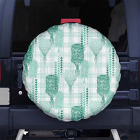 Aloha Hawaii Vintage Kahili Pa'a Lima Spare Tire Cover Palaka Print Mossy Teal
