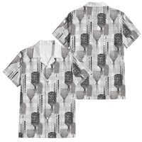 Aloha Hawaii Vintage Kahili Pa'a Lima Family Matching Long Sleeve Bodycon Dress and Hawaiian Shirt Palaka Print Hinahina