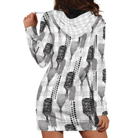 Aloha Hawaii Vintage Kahili Pa'a Lima Hoodie Dress Palaka Print Hinahina
