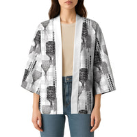 Aloha Hawaii Vintage Kahili Pa'a Lima Kimono Palaka Print Hinahina
