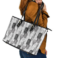 Aloha Hawaii Vintage Kahili Pa'a Lima Leather Tote Bag Palaka Print Hinahina