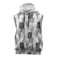 Aloha Hawaii Vintage Kahili Pa'a Lima Sleeveless Hoodie Palaka Print Hinahina