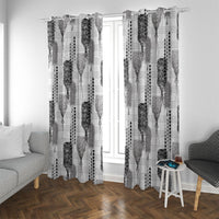 Aloha Hawaii Vintage Kahili Pa'a Lima Window Curtain Palaka Print Hinahina