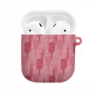 Aloha Hawaii Vintage Kahili Pa'a Lima AirPods Case Palaka Print Berry Pink