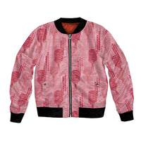 Aloha Hawaii Vintage Kahili Pa'a Lima Bomber Jacket Palaka Print Berry Pink