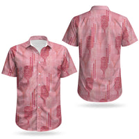 Aloha Hawaii Vintage Kahili Pa'a Lima Couples Matching Mermaid Dress and Hawaiian Shirt Palaka Print Berry Pink
