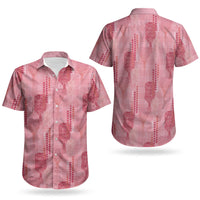 Aloha Hawaii Vintage Kahili Pa'a Lima Couples Matching Puletasi and Hawaiian Shirt Palaka Print Berry Pink