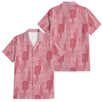 Aloha Hawaii Vintage Kahili Pa'a Lima Family Matching Short Sleeve Bodycon Dress and Hawaiian Shirt Palaka Print Berry Pink