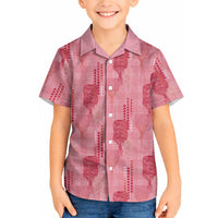 Aloha Hawaii Vintage Kahili Pa'a Lima Hawaiian Shirt Palaka Print Berry Pink LT7 - Polynesian Pride
