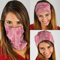 Aloha Hawaii Vintage Kahili Pa'a Lima Neck Gaiter Palaka Print Berry Pink