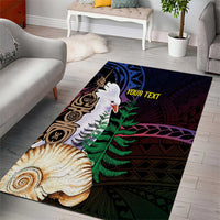 New Caledonia Kanaky Personalized Area Rug Kagu Bird Emblem - Polynesian Pride