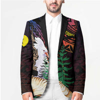 New Caledonia Kanaky Personalized Blazer Kagu Bird Emblem - Polynesian Pride