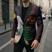 New Caledonia Kanaky Personalized Blazer Kagu Bird Emblem - Polynesian Pride