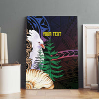 New Caledonia Kanaky Personalized Canvas Wall Art Kagu Bird Emblem - Polynesian Pride