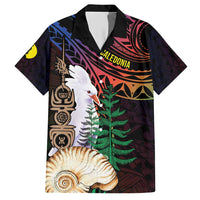 New Caledonia Kanaky Personalized Family Matching Short Sleeve Bodycon Dress and Hawaiian Shirt Kagu Bird Emblem - Polynesian Pride