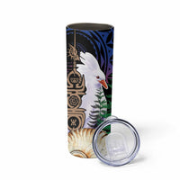 New Caledonia Kanaky Personalized Skinny Tumbler Kagu Bird Emblem - Polynesian Pride