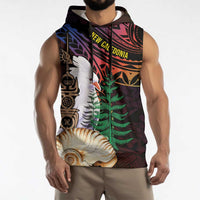 New Caledonia Kanaky Personalized Sleeveless Hoodie Kagu Bird Emblem - Polynesian Pride