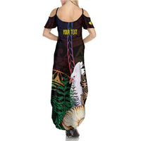 New Caledonia Kanaky Personalized Summer Maxi Dress Kagu Bird Emblem - Polynesian Pride