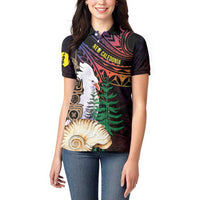 New Caledonia Kanaky Personalized Women Polo Shirt Kagu Bird Emblem - Polynesian Pride