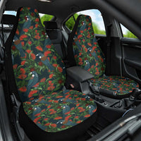 New Zealand Christmas Car Seat Cover Romantic Tui Birds on Pohutukawa - Cobalt - Polynesian Pride