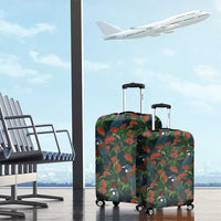 New Zealand Christmas Luggage Cover Romantic Tui Birds on Pohutukawa - Cobalt - Polynesian Pride