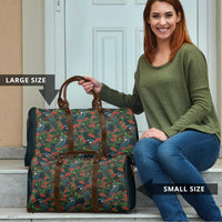New Zealand Christmas Travel Bag Romantic Tui Birds on Pohutukawa - Cobalt - Polynesian Pride