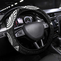 Polynesian Steering Wheel Cover Tropical Santa - Plumeria Black Vintage