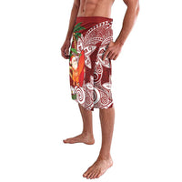 Polynesian Lavalava Tropical Santa - Plumeria Red Vintage