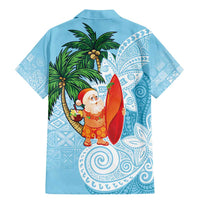 Polynesian Family Matching Mermaid Dress and Hawaiian Shirt Tropical Santa - Plumeria Turquoise Vintage