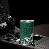 Polynesian Tumbler Cup Tropical Santa - Plumeria Green Vintage