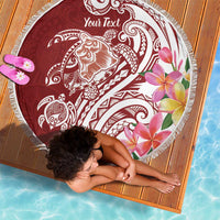 Aloha Hawaii Island Personalized Beach Blanket Crimson Dreamy Turtle