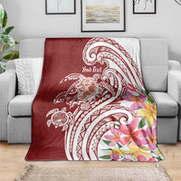 Aloha Hawaii Island Personalized Blanket Crimson Dreamy Turtle