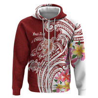 Aloha Hawaii Island Personalized Hoodie Crimson Dreamy Turtle