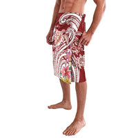Aloha Hawaii Island Personalized Lavalava Crimson Dreamy Turtle