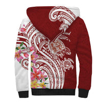 Aloha Hawaii Island Personalized Sherpa Hoodie Crimson Dreamy Turtle