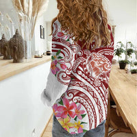 Aloha Hawaii Island Personalized Women Casual Shirt Crimson Dreamy Turtle