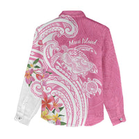 Aloha Maui Island Personalized Women Casual Shirt Rose Dreamy Turtle