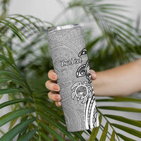 Aloha Kahoolawe Island Personalized Skinny Tumbler Ashen Dreamy Turtle