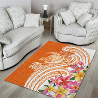 Aloha Lanai Island Personalized Area Rug Orange Dreamy Turtle