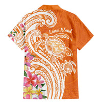 Aloha Lanai Island Personalized Family Matching Mermaid Dress and Hawaiian Shirt Orange Dreamy Turtle