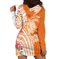 Aloha Lanai Island Personalized Hoodie Dress Orange Dreamy Turtle