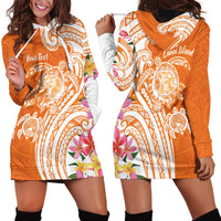 Aloha Lanai Island Personalized Hoodie Dress Orange Dreamy Turtle