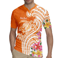 Aloha Lanai Island Personalized Rugby Jersey Orange Dreamy Turtle
