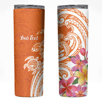 Aloha Lanai Island Personalized Skinny Tumbler Orange Dreamy Turtle