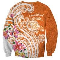 Aloha Lanai Island Personalized Sweatshirt Orange Dreamy Turtle